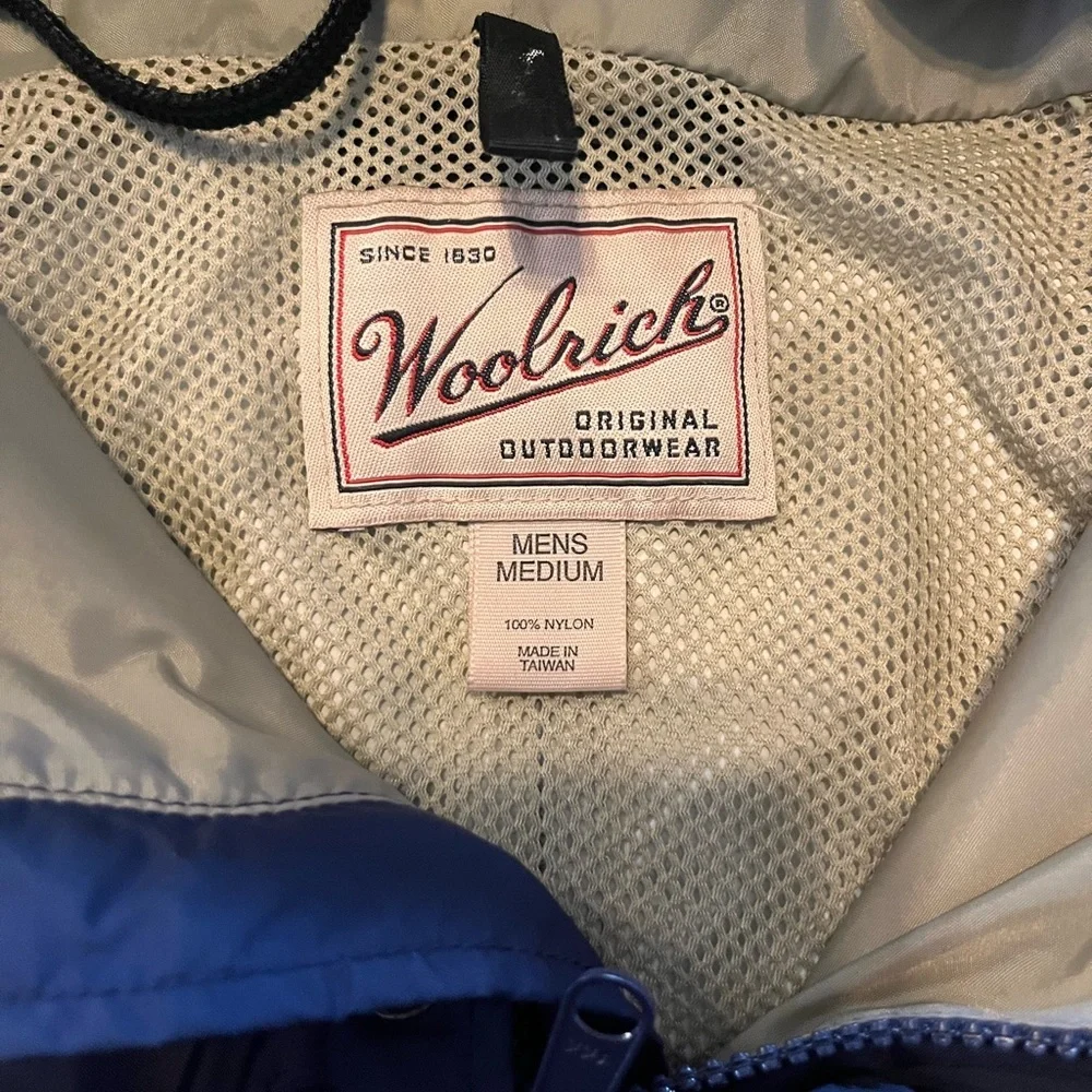 Woolrich Men's Deep Blue Rain/wind coat